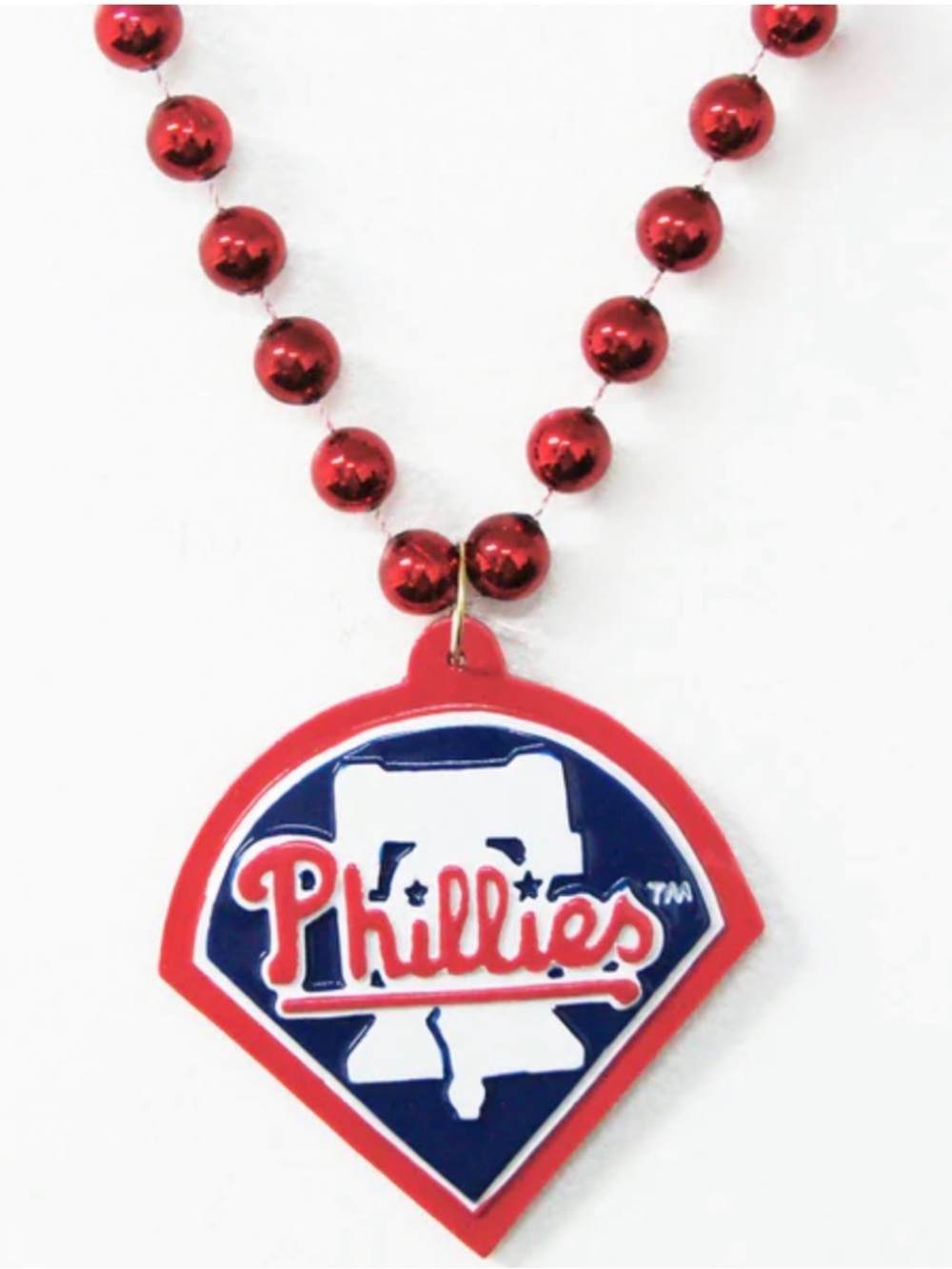 MLB Phillies Red Blue Logo Pendant Necklace